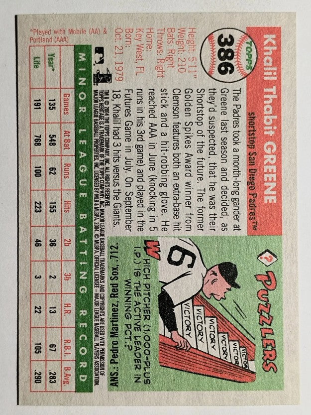 2004 Topps Heritage #386 Khalil Greene