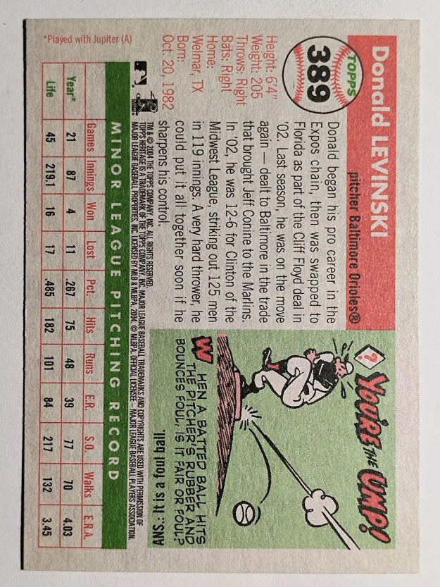 2004 Topps Heritage #389 Donald Levinski RC