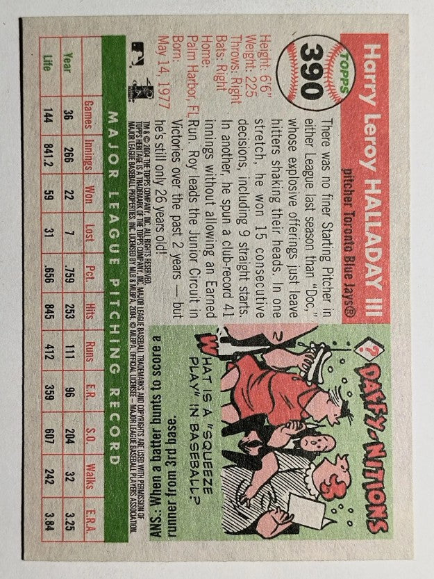 2004 Topps Heritage #390 Roy Halladay