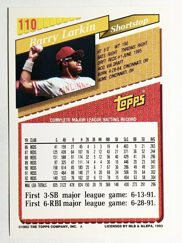 1993 Topps #110 Barry Larkin