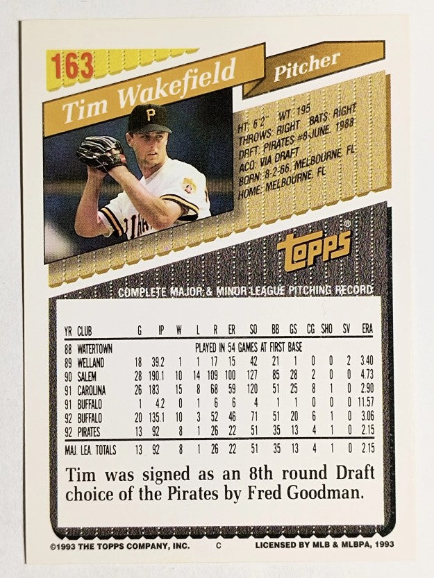 1993 Topps #163 Tim Wakefield