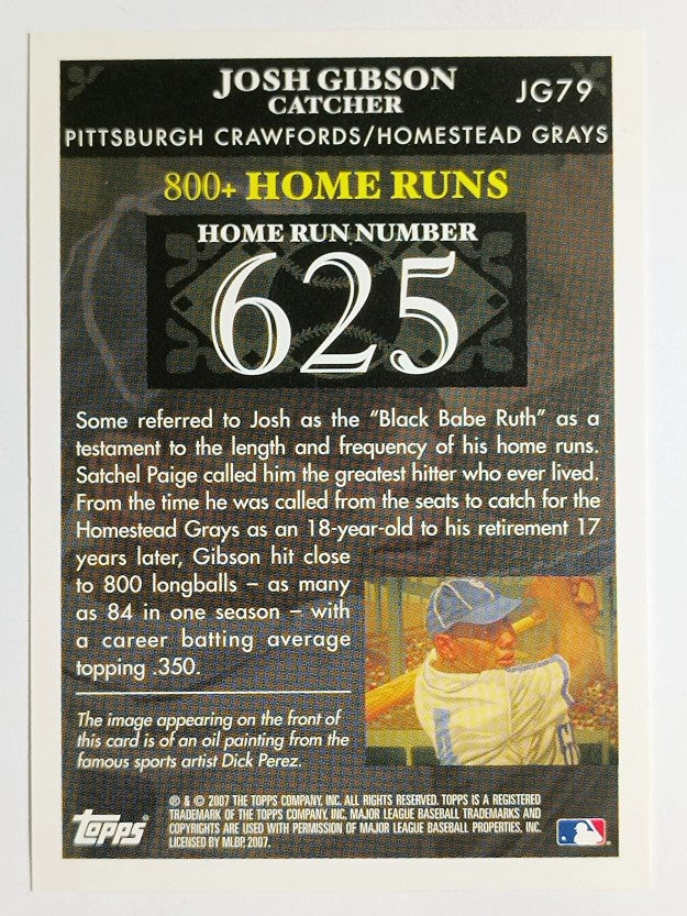 2007 Topps Gibson Home Run History #JG79 Josh Gibson