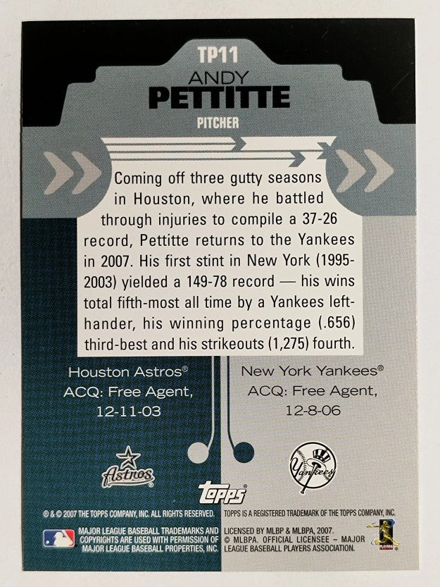 2007 Topps Trading Places #TP11 Andy Pettitte