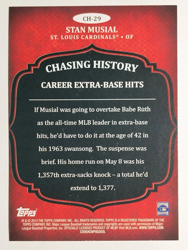 2013 Topps Chasing History #CH29 Stan Musial