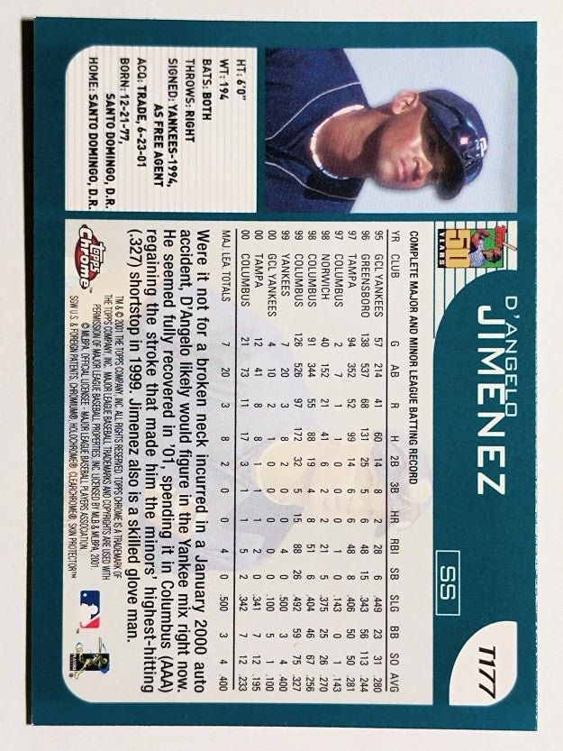 2001 Topps Chrome Traded #T177 D'Angelo Jimenez