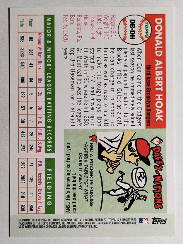 2005 Topps Dem Bums #DH Don Hoak