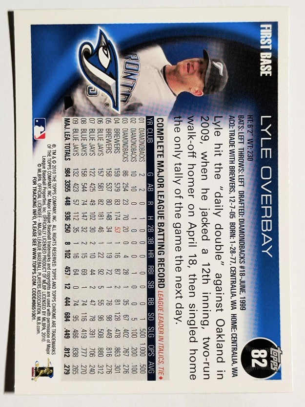 2010 Topps Chrome #82 Lyle Overbay