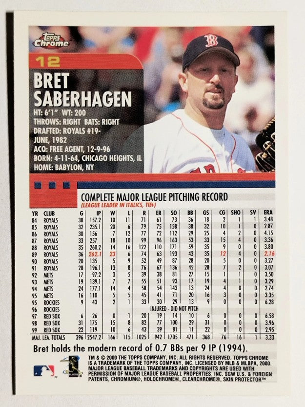 2000 Topps Chrome #12 Bret Saberhagen