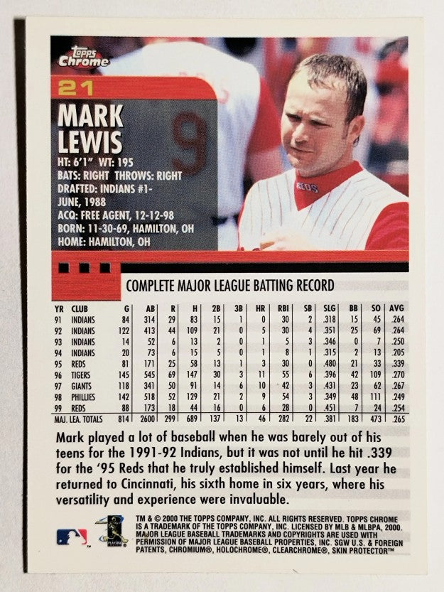 2000 Topps Chrome #21 Mark Lewis