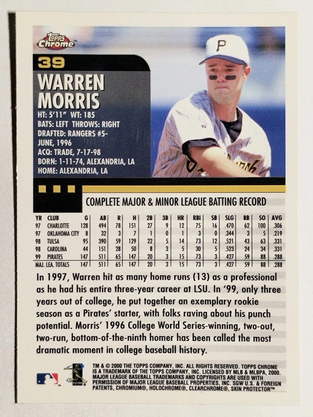 2000 Topps Chrome #39 Warren Morris