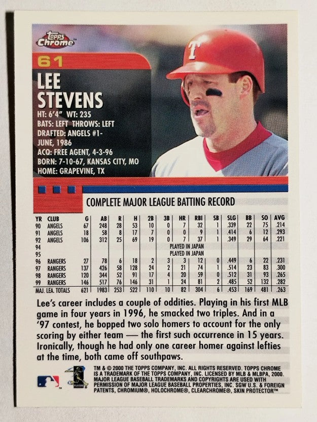 2000 Topps Chrome #61 Lee Stevens