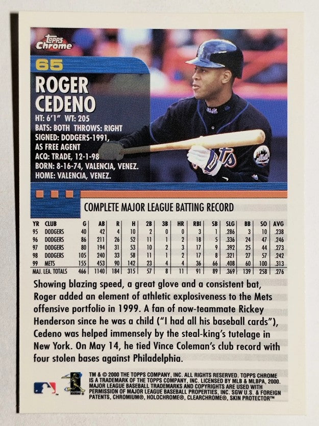 2000 Topps Chrome #65 Roger Cedeno