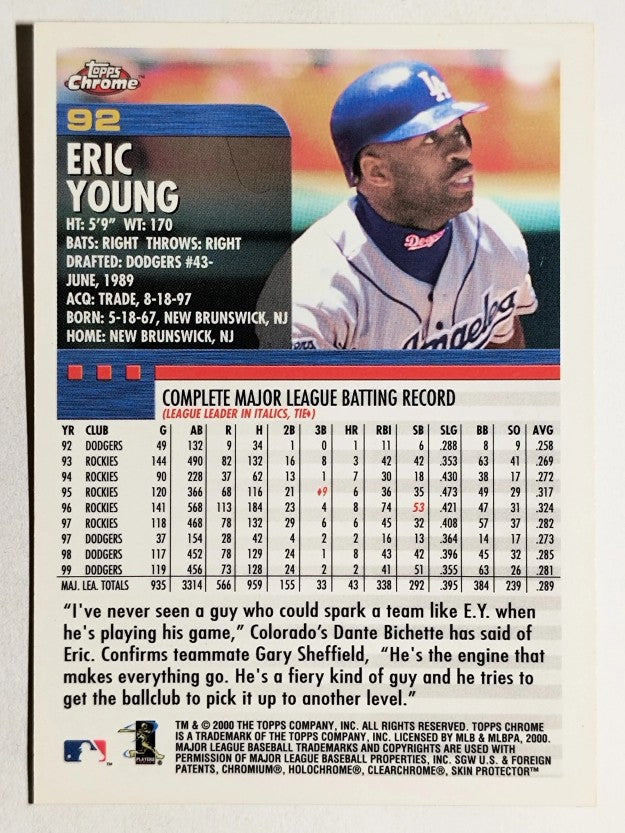 2000 Topps Chrome #92 Eric Young