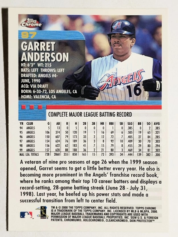 2000 Topps Chrome #97 Garret Anderson