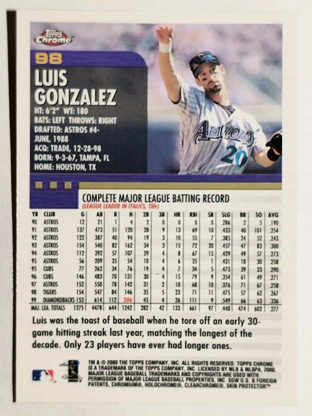 2000 Topps Chrome #98 Luis Gonzalez
