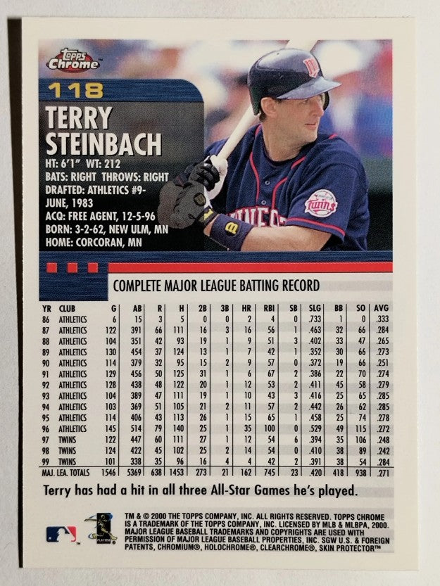 2000 Topps Chrome #118 Terry Steinbach