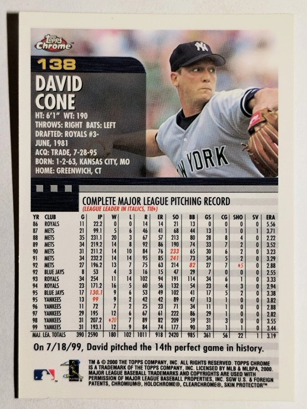 2000 Topps Chrome #138 David Cone
