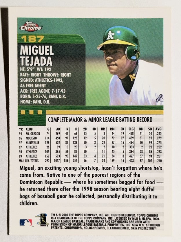 2000 Topps Chrome #187 Miguel Tejada
