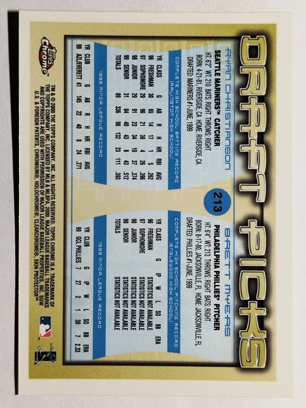 2000 Topps Chrome #213 Brett Myers/Ryan Christianson