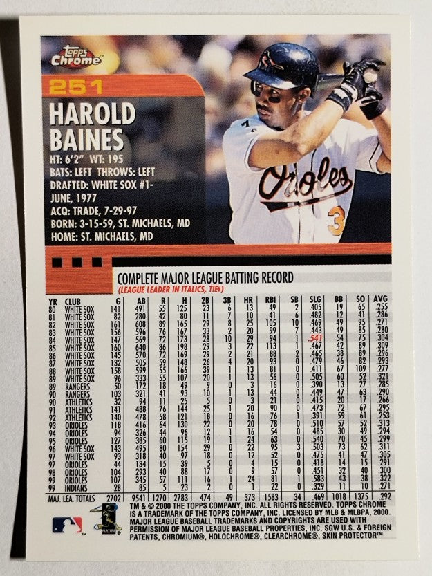 2000 Topps Chrome #251 Harold Baines