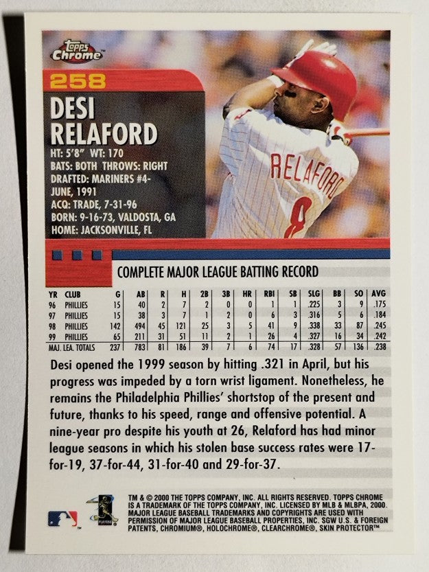 2000 Topps Chrome #258 Desi Relaford