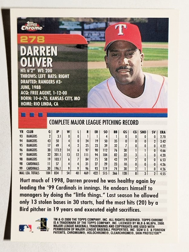 2000 Topps Chrome #278 Darren Oliver