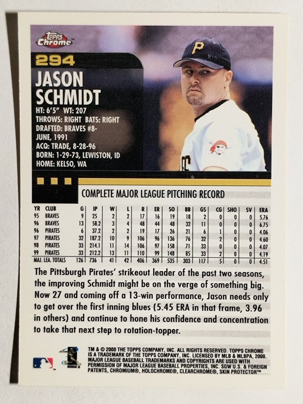 2000 Topps Chrome #294 Jason Schmidt