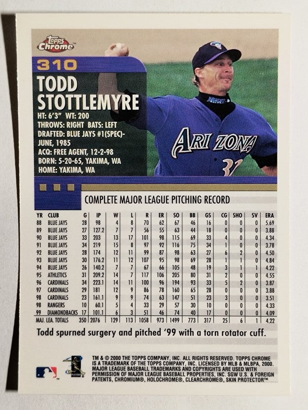 2000 Topps Chrome #310 Todd Stottlemyre