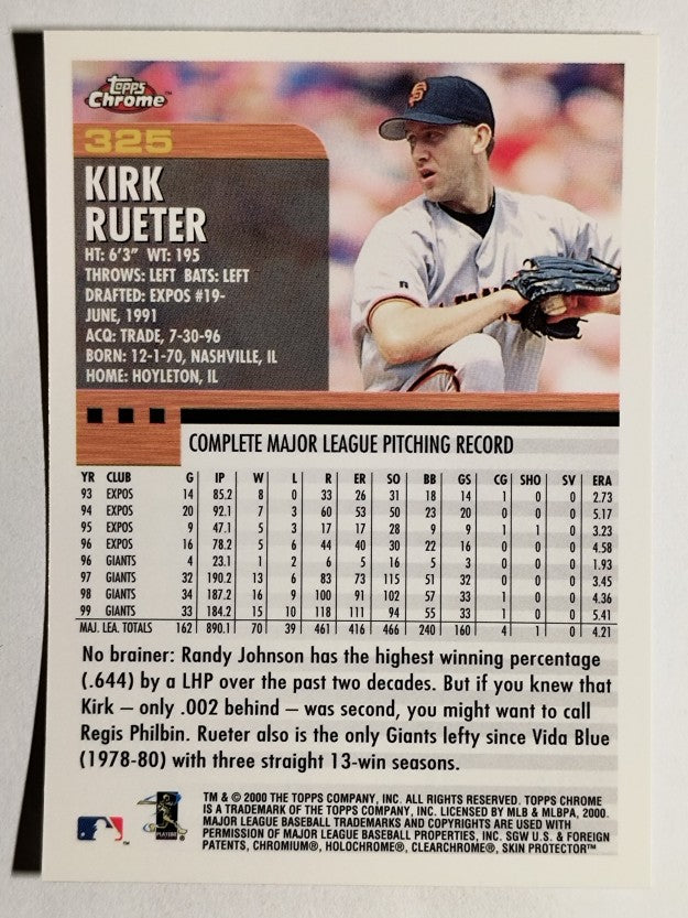 2000 Topps Chrome #325 Kirk Rueter