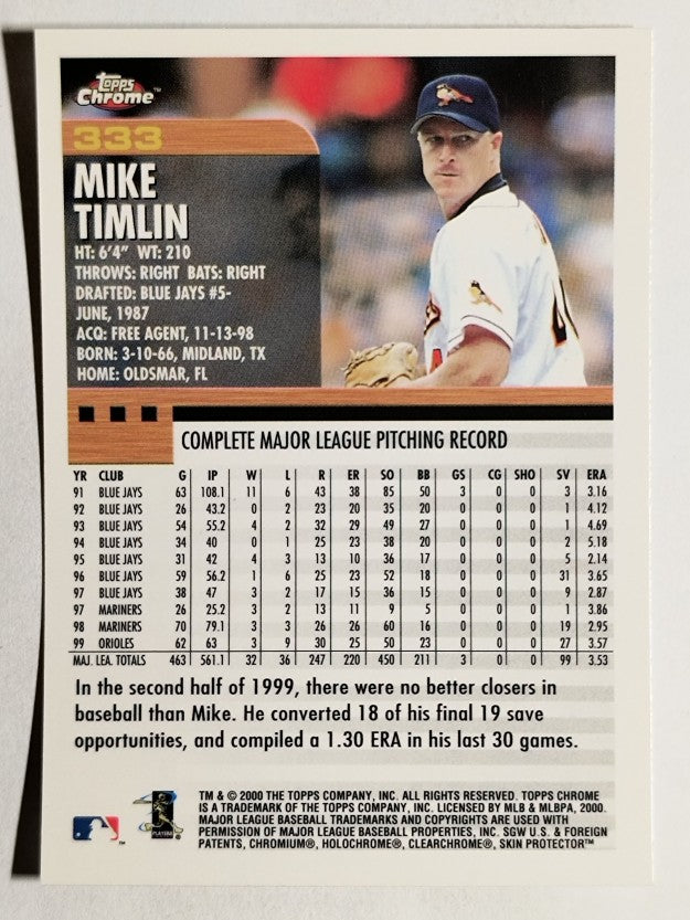 2000 Topps Chrome #333 Mike Timlin