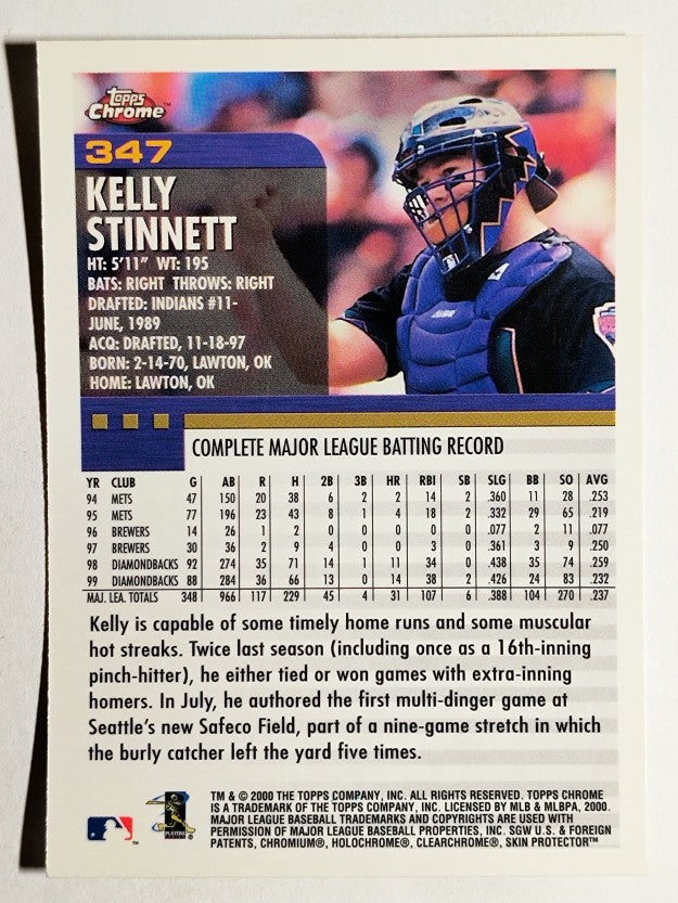 2000 Topps Chrome #347 Kelly Stinnett