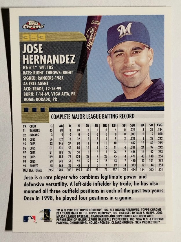 2000 Topps Chrome #353 Jose Hernandez