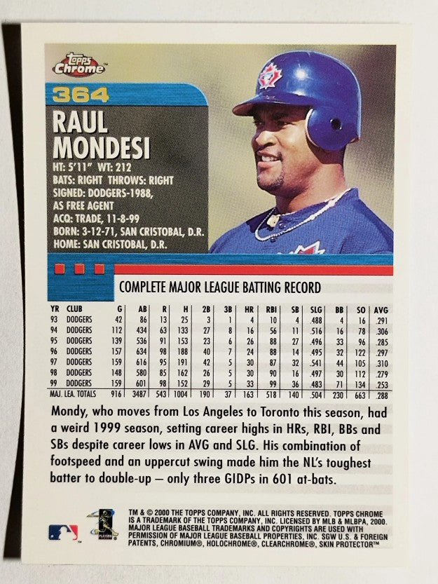 2000 Topps Chrome #364 Raul Mondesi