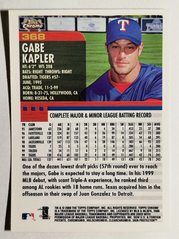 2000 Topps Chrome #368 Gabe Kapler