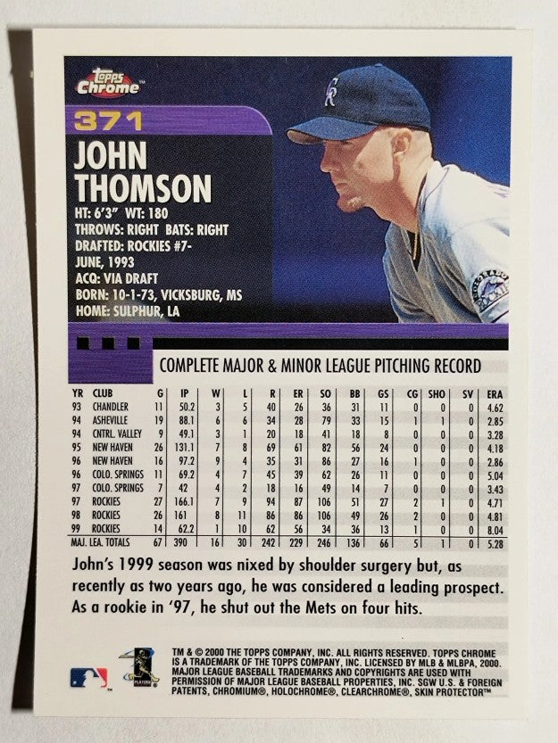 2000 Topps Chrome #371 John Thomson