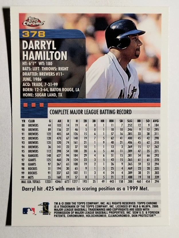 2000 Topps Chrome #378 Darryl Hamilton