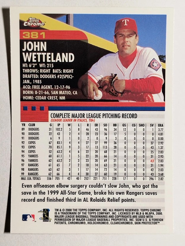 2000 Topps Chrome #381 John Wetteland