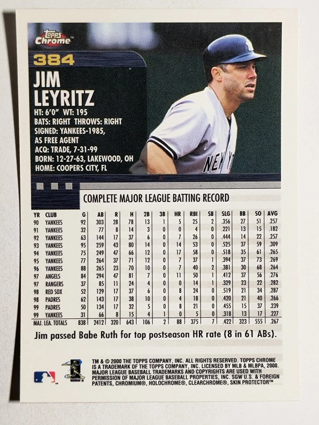 2000 Topps Chrome #384 Jim Leyritz