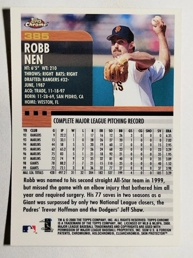 2000 Topps Chrome #385 Robb Nen