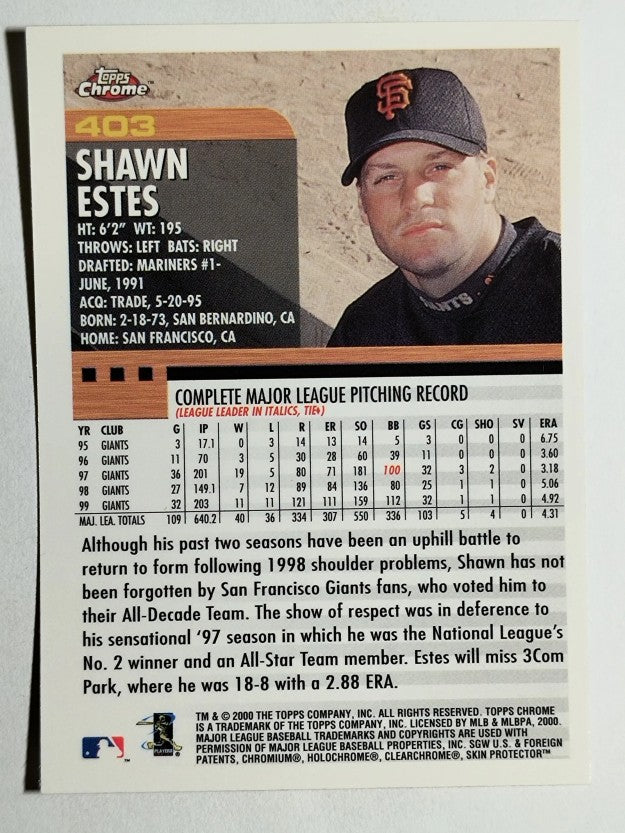 2000 Topps Chrome #403 Shawn Estes