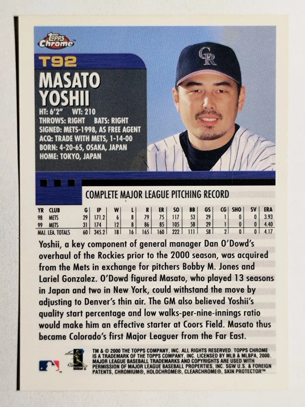 2000 Topps Chrome Traded #T92 Masato Yoshii