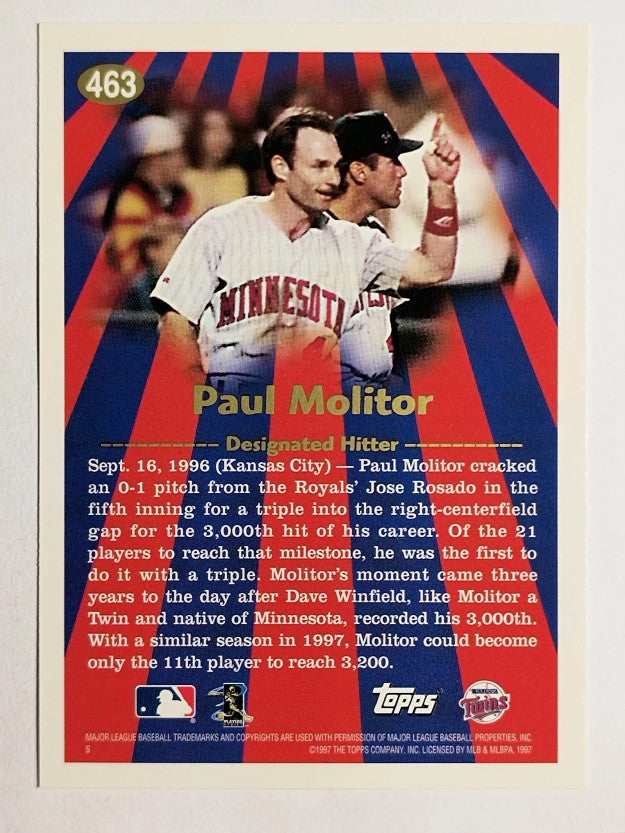 1997 Topps #463 Paul Molitor SH