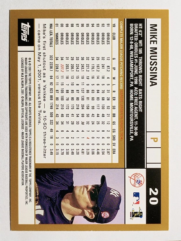 2002 Topps #20 Mike Mussina