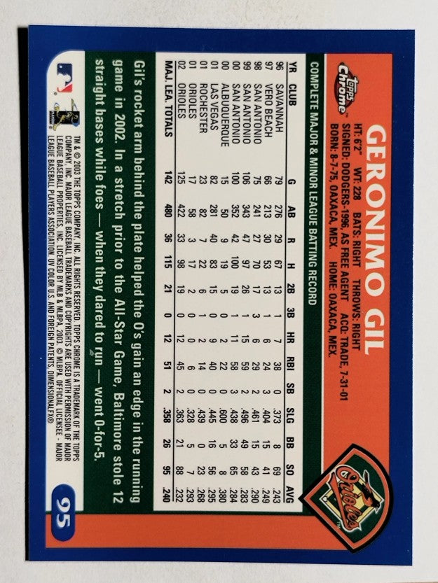 2003 Topps Chrome #95 Geronimo Gil