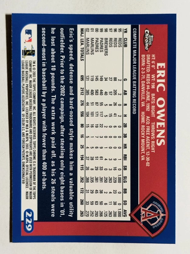 2003 Topps Chrome #229 Eric Owens