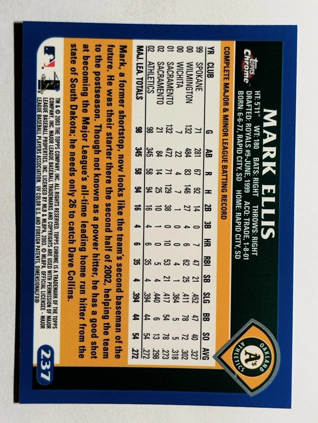 2003 Topps Chrome #237 Mark Ellis