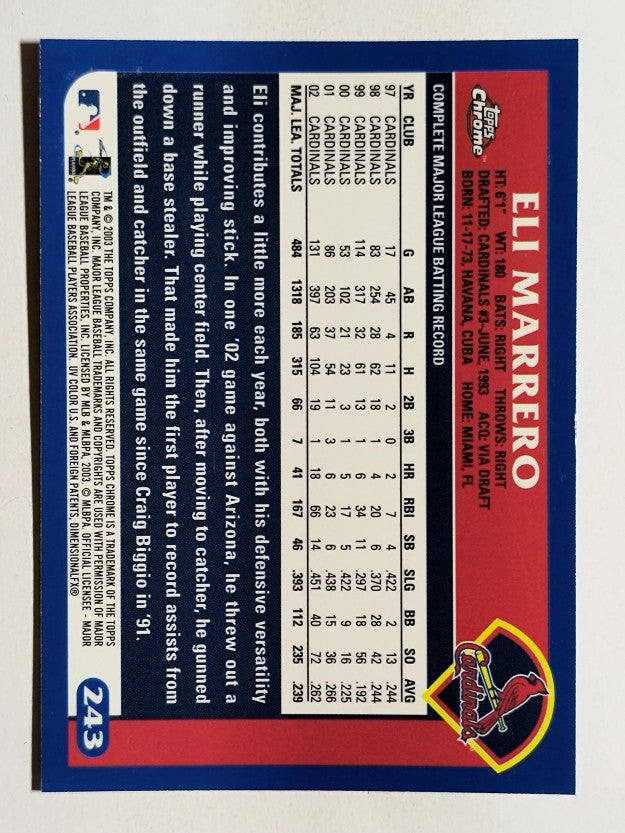 2003 Topps Chrome #243 Eli Marrero