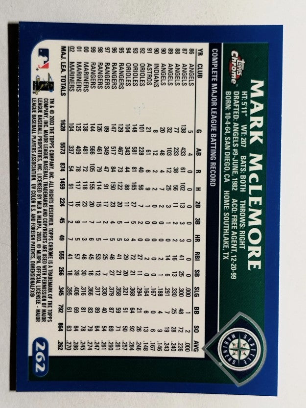 2003 Topps Chrome #262 Mark McLemore