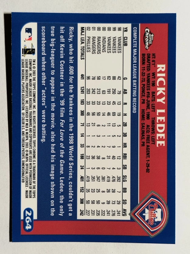 2003 Topps Chrome #264 Ricky Ledee