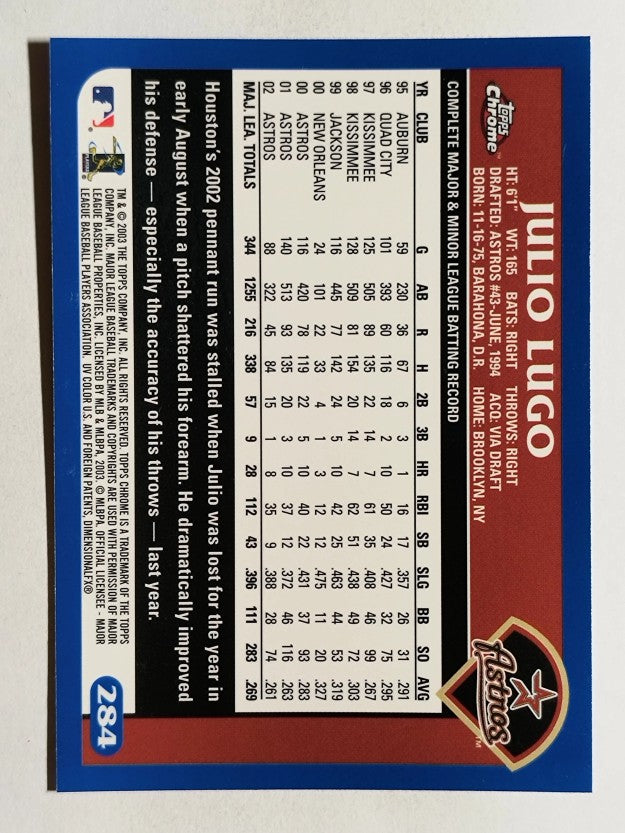 2003 Topps Chrome #284 Julio Lugo